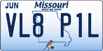 MO license plate VL8P1L