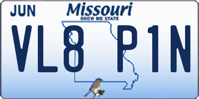 MO license plate VL8P1N