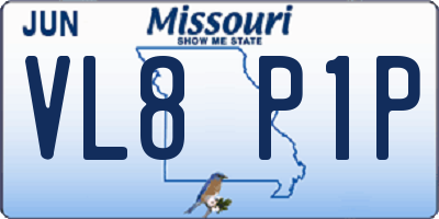 MO license plate VL8P1P