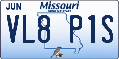 MO license plate VL8P1S