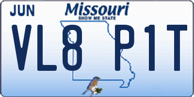 MO license plate VL8P1T