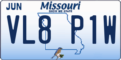 MO license plate VL8P1W