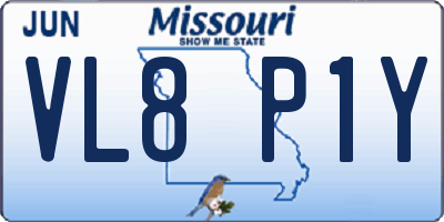MO license plate VL8P1Y