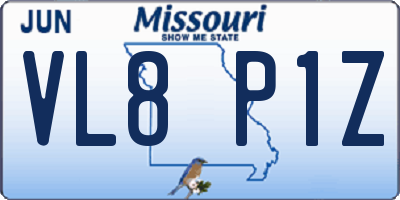 MO license plate VL8P1Z