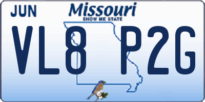 MO license plate VL8P2G