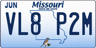 MO license plate VL8P2M