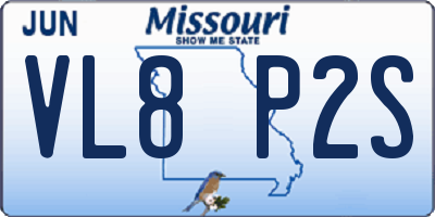 MO license plate VL8P2S