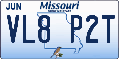 MO license plate VL8P2T