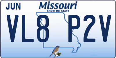 MO license plate VL8P2V