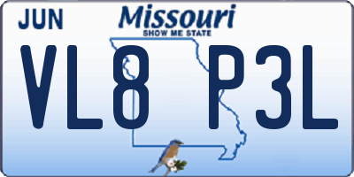 MO license plate VL8P3L
