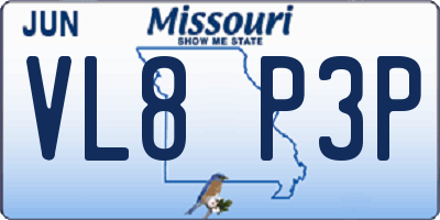 MO license plate VL8P3P