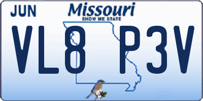 MO license plate VL8P3V