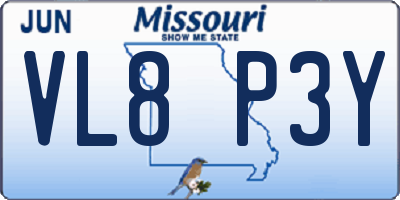 MO license plate VL8P3Y