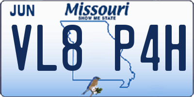 MO license plate VL8P4H