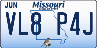 MO license plate VL8P4J