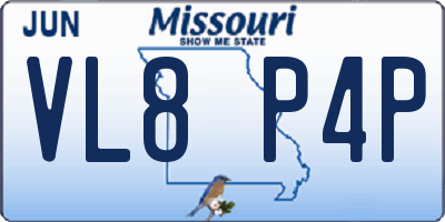 MO license plate VL8P4P