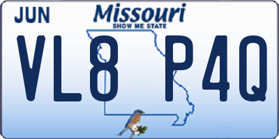 MO license plate VL8P4Q