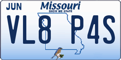 MO license plate VL8P4S