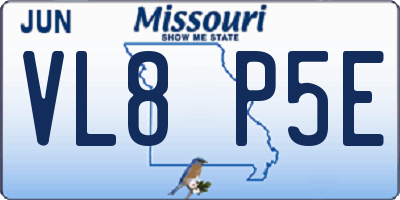 MO license plate VL8P5E