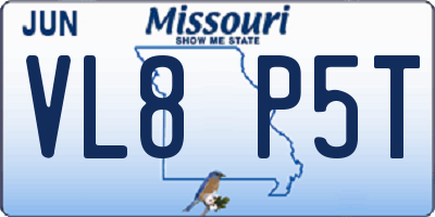 MO license plate VL8P5T