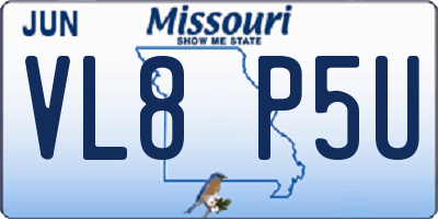 MO license plate VL8P5U