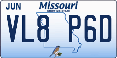 MO license plate VL8P6D