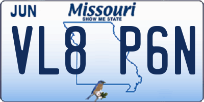 MO license plate VL8P6N
