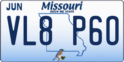 MO license plate VL8P6O
