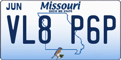 MO license plate VL8P6P