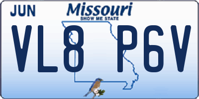 MO license plate VL8P6V