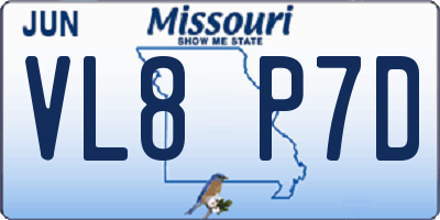 MO license plate VL8P7D