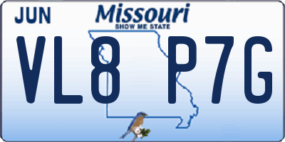 MO license plate VL8P7G