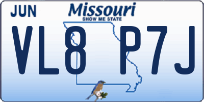 MO license plate VL8P7J