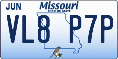 MO license plate VL8P7P