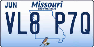 MO license plate VL8P7Q