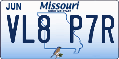MO license plate VL8P7R