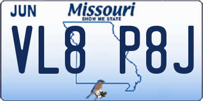 MO license plate VL8P8J