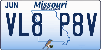 MO license plate VL8P8V