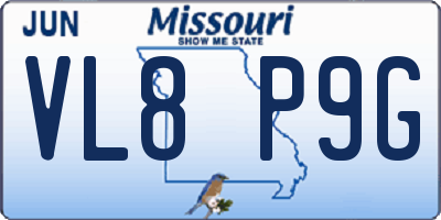 MO license plate VL8P9G
