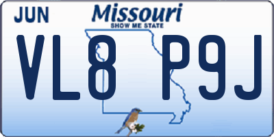 MO license plate VL8P9J