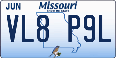 MO license plate VL8P9L