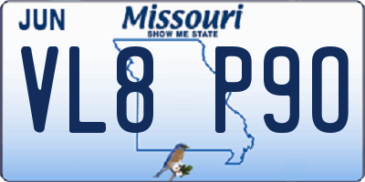 MO license plate VL8P9O