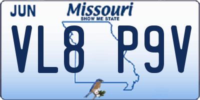 MO license plate VL8P9V