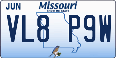 MO license plate VL8P9W
