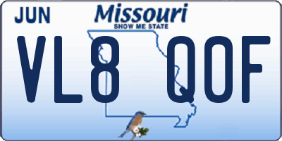 MO license plate VL8Q0F