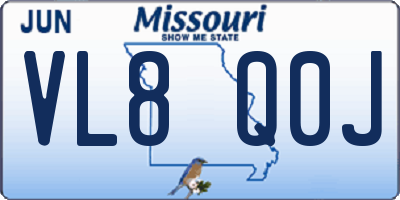 MO license plate VL8Q0J