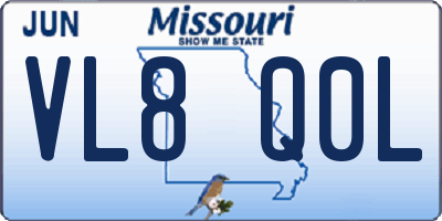 MO license plate VL8Q0L