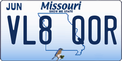 MO license plate VL8Q0R