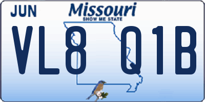 MO license plate VL8Q1B