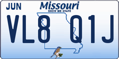 MO license plate VL8Q1J
